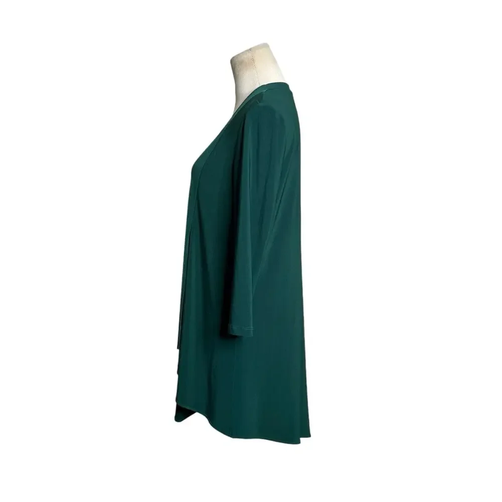 Joseph Ribkoff green 3/4 sleeves asymmetric tunic blouse size 8 - Picture 4 of 11